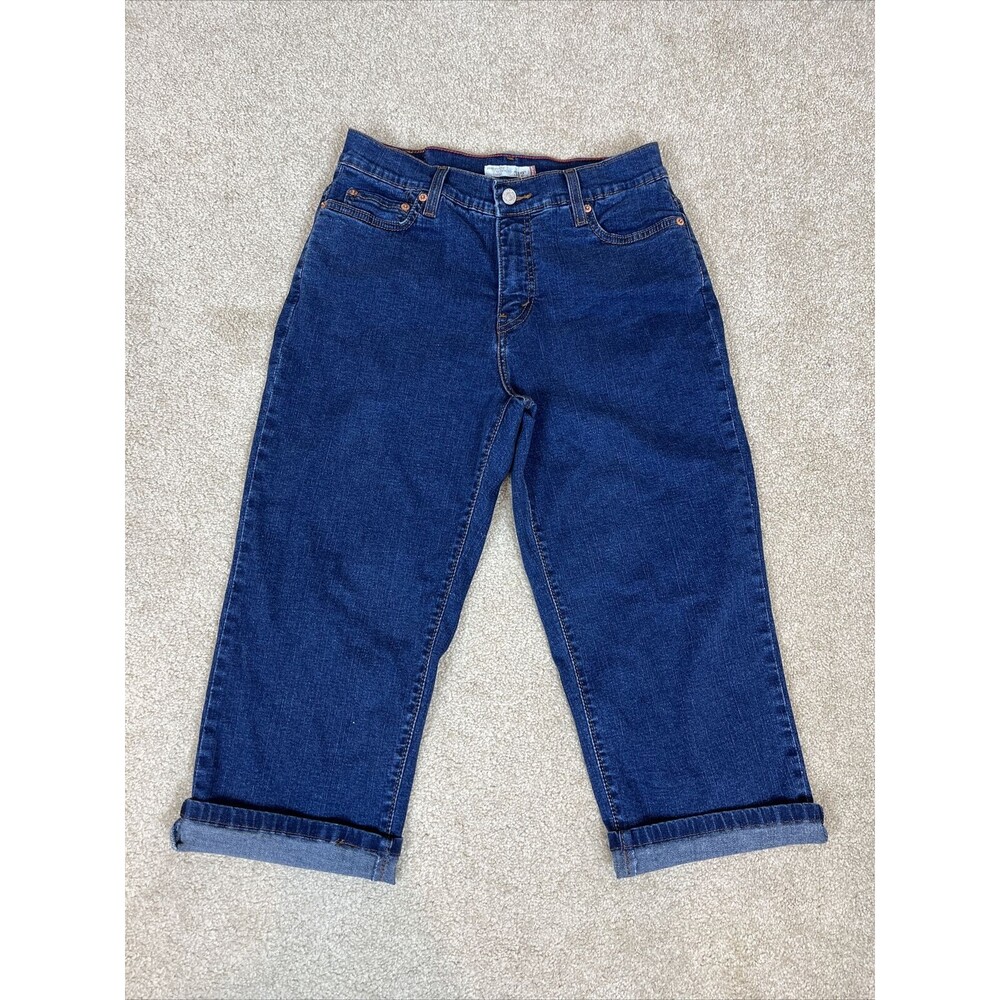 Levis 512 Perfectly Slimming Capri Women’s Jeans Blue Mid rise Size 8